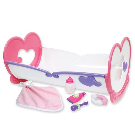 Jc Toys Deluxe Rocking Doll Crib + Accessories 81450